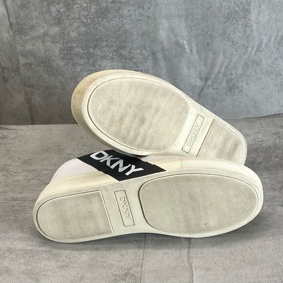 DKNY Women's White Caleb Logo Slip-On Zip-Up Sneakers SZ 6.5 - Picture 6 of 8